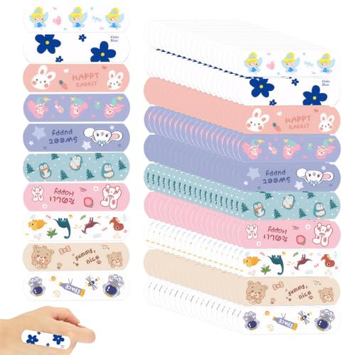 200 Blatt Pflaster Kinder Pflaster Kinderpflaster Jungen Pflaster Set Kinder SüßE Cartoon-Pflaster Bunte Pflaster-Strips FüR Kinder Bunte ElastizitäT Starke Klebekraft Gute AtmungsaktivitäT