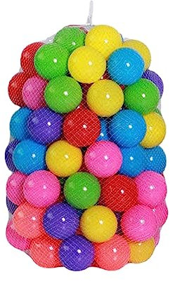 Generisch Mini Pool Balls, Pit Ball 50/100 Pack, Colourful Plastic Pit Ball for Kids Baby for Pool, Playing Area,Crush Proof Small Baby Balls with Smooth Surface & No Sharp Edges (50 pc)