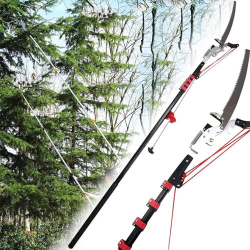 Telescopic Tree Pruners, Professional Telescopic Pole Saws Height Extendable Pruning Saw Gardening Branch Saw Loppers Cutter, Extendable Tree Pruner for Trimming Branches and Leaves (Size :