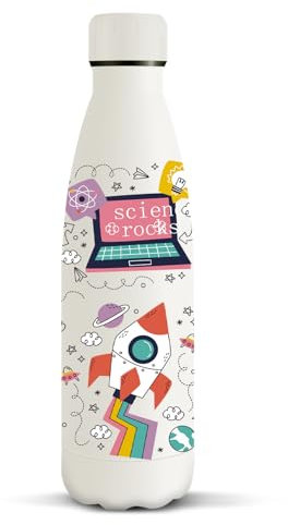 HoneyHolly Trinkflasche Edelstahl, 500ml BPA-frei, Thermosflasche, 18/8 Edelstahl, Wasserflasche Kinder, Doppelwandig Vakuumisoliert, Thermoskanne für Schule, Outdoor, Camping, Picknick