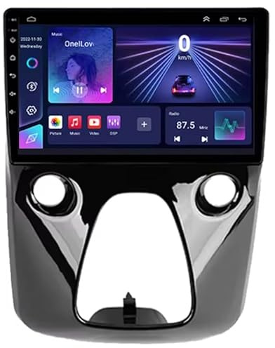 YQINGQ Autoradio Android pour Peugeot 108 Toyota aygo b40 2014 2015 2016-2021, 9'' Écran Tactile capacitif Bluetooth Auto Radio Lecteur de Voiture Mirrorlink Fonction Bluetooth RDS AM FM USB
