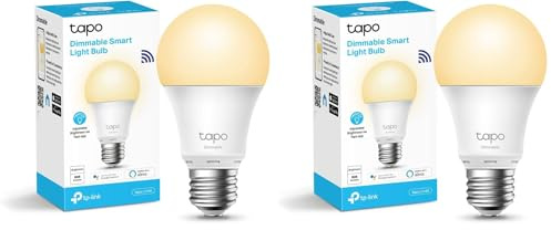 Tapo TP-Link L510E smarte WLAN Glühbirne E27, dimmbar, kein Hub notwendig, kompatibel mit Alexa, Google Assistant, Abläufe und Zeitpläne (Packung mit 2)