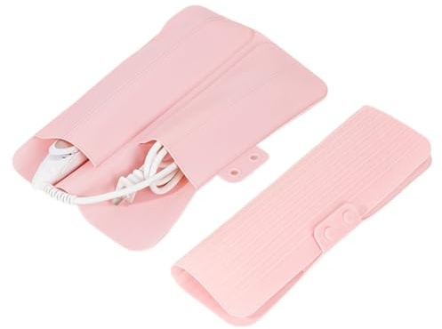 Dyso Airstraigh Tasche, Hitzebeständige Tasche und Matte für Glätteisen und Lockenstab, faltbare Unterlage für Reise und Zuhause in Rosa