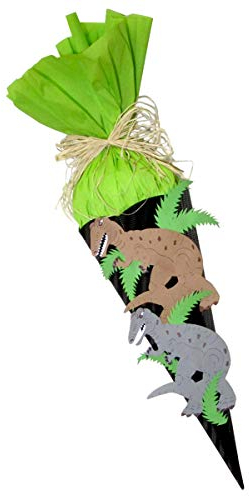 Schultüte Bastelset Dinosaurier vorgestanzt - Zuckertüte - aus 3D Wellpappe, 68cm hoch