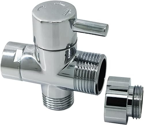 PHOEWON Umschaltventil Dusche 3 Wege Umschaltventil Brause G 1/2 Massives Messing Dusche Adapter für Küche, Badezimmer