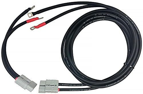 WINCHMAX Winch Battery Extension Cables. 4m x 35mm British Made Anderson Cable with 6mm Lug. Heavy-Duty PVC Insulation. For Truck, Van or Trailer Use.