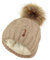 TOSKATOK Damen Chunky weichen Kabel Stricken Hut mit gem�tlichem Fleecefutter und abnehmbarem Kunstpelz Pompom-Camel