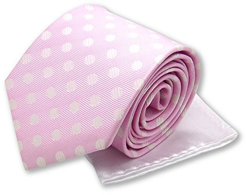 Cravate rose poudré et pochette de costume blanche, finitions main