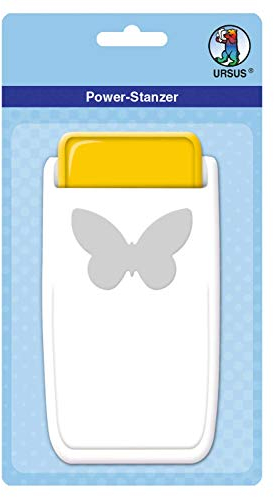 Ursus 19760047 - Power Stanzer groß, Schmetterling, Motivbreite ca. 3,8 cm, aus Kunststoff mit Metallstanze, für verschiedene Papierstärken und andere Materialien
