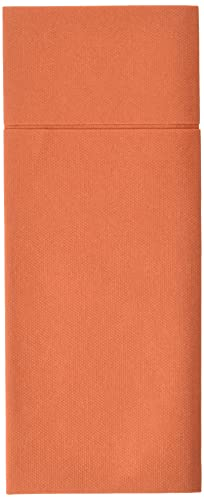 Alvotex Airlaid 50 Besteckservietten Bestecktaschen, Stoffähnlich, hochwertige Einwegserviette, Orange, 32X40 cm