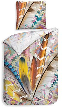Heckett Lane Ricardo Duvet Cover, 100% Cotton Satin, Multi, 155 x 220 cm, 1.0 Stück