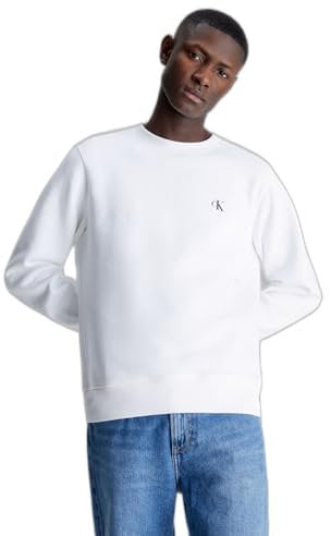 Calvin Klein Ck Essential Reg Cn J30j314536, Felpe Uomo, Bianco (Bright White), XL