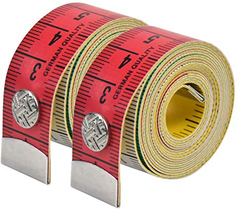 Chstarina 2 Pack Body Tape Measure - Dual Sided Soft Cloth Ruler for Chest Waist Circumference - Sewing Tape With Snap Button, 60inch/150cm