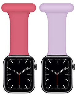 2 Packungen Schwesternuhr Fob für Apple Watch 38/40/41/42/44/45mm Infektionskontrolle Design Pin Fob für Krankenschwester Silikon Brosche Krankenschwester Ärzte für iWatch Series SE/8/7/6/5/4/3/2/1
