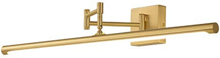 LANMOU Vintage LED Spiegellampe Badezimmer Spiegelschrank Leuchte Messing, IP44 Wasserdicht Bad Spiegelleuchte Dimmbar Bilderleuchte Retro Verstellbar Arm Wandlampe Badleuchte LED Mit 3 Farb,40cm/12w