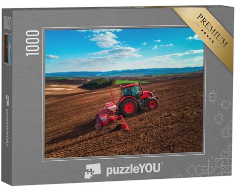 puzzleYOU: Puzzle 1000 Teile „Landwirtschaft: Landwirt im Traktor bei der Vorbereitung von Ackerland“ – aus der Puzzle-Kollektion Traktoren