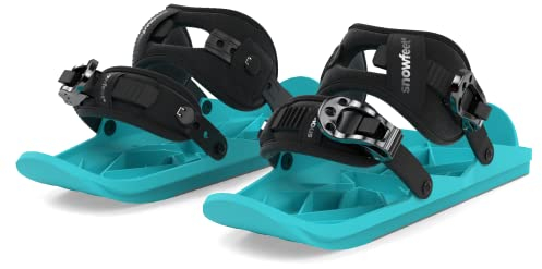 Snowfeet X - Mini Short Skiskates für Snow Pro Version | Ski für Winterschuhe | Kurze Snowskates Snowblades Skiboards | Das echte Original (Turquoise)