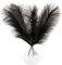 5 Artificial Black Pampas Grass Stems (UK Company) - Small 44cm Faux Mini Pampas Grass Decor - Dried Flowers & Black Bedroom Accessories