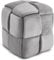 Vesgantti Pouf Ottoman en Velours Repose-Pieds Salon Tressé Tabouret Carrée de Maquillage Décorative Moderne 43 x 43 x 46 cm Charge Max 140 kg (Gris)