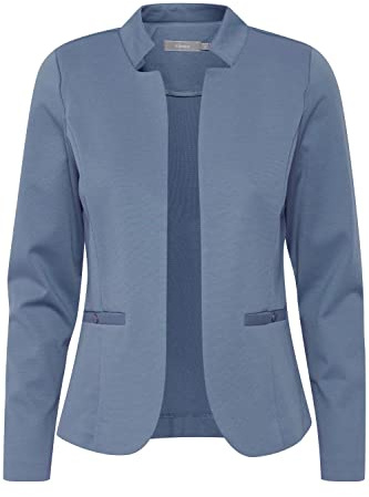 fransa FRCEDILAN Damen BlazerKurzblazer Jacke Stehkragen ohne Knopfleiste Taschen mit Druckknopf, Größe:XXL, Farbe:Infinity (174015)