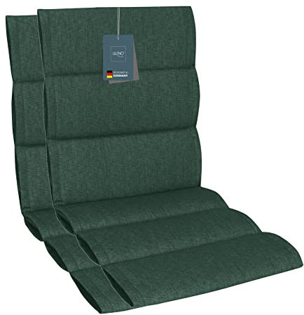 LILENO HOME Gartenstuhl Auflagen als [2er Set - Niedriglehner] in Petrol - Bequeme Liegen als Sitzauflagen für Gartenmöbel - Stuhlkissen für Gartenstühle und Klappstühle