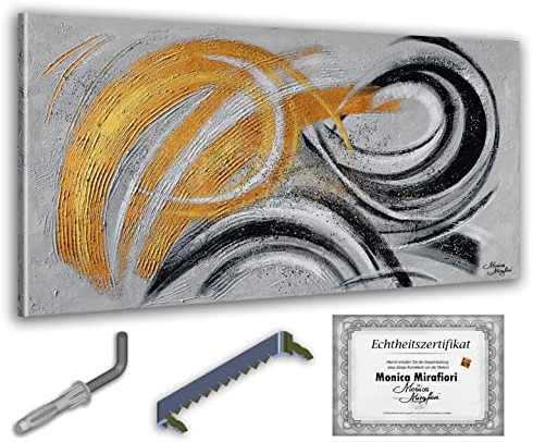 Monica Mirafiori I 100% HANDGEMALT I Gemälde Luxus 120x60cm | Gemälde Handgemalt | Acrylgemälde | Sehr Großes Acrylbild I Moderne Kunst I Kunstbilder