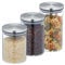 Relaxdays Lot de 3 bocaux en Verre, Couvercle INOX, Bocal Conservation, Trois Tailles, hermétique, Transparent/argenté