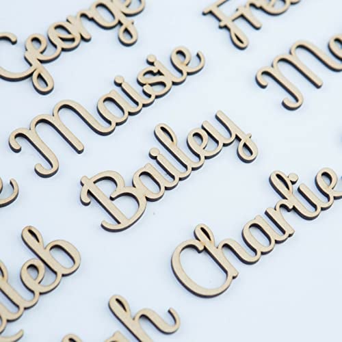 Personalised Wooden Script Letters Words - Custom Word Letters Names Bespoke Box