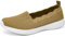 Puxowe Damen Slip On Sneaker Leichte Atmungsaktiv Sportschuhe Turnschuhe Bequem Freizeitschuhe Walking Schuhe Outdoor Fitness 42 EU Khaki