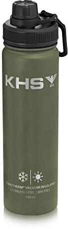 KHS Trinkflasche Steingrau-Oliv mit Deckel aus Kunststoff mit Dreh-/Kippverschluss BOTSGO.700.LID.3