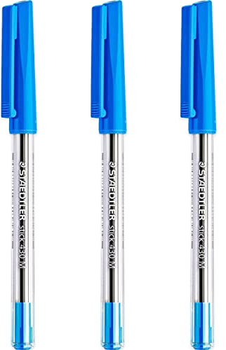 STAEDTLER Medium 0.5mm 430 M Stick Ballpoint Pens Writing Pen Smooth (Blue)