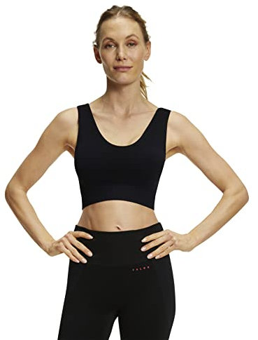 FALKE Damen Sport-BH CORE Seamless Medium Support W Sb Funktionsmaterial für niedrigen Aktivitätslevel 1 Stück, Schwarz Black 3000, L