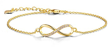 CERSLIMO Silver/Gold/Rose Gold Bracelet, Sterling Silver 925 & Gold Plated Infinity Bracelet Friendship Zirconia Jewellery for Womens Girls Girlfriend Sister Friend Christmas Birthday Gift