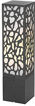 Qazqa Modern außen Pollerleuchte, Wegeleuchte, Pollerlampe für den Garten - Nicole - Schwarz, max. 40W, Geeignet für LED, 40cm, IP44
