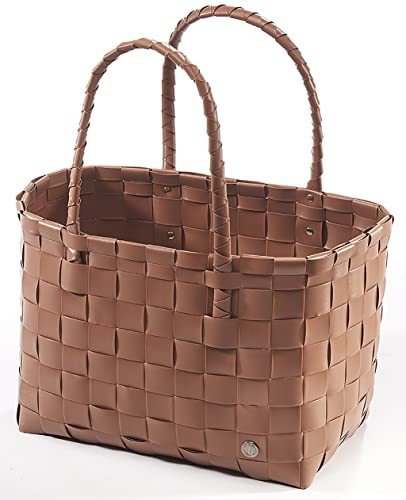 Koblo Tasche Einkaufskorb geflochten Kunststoff Shopper - Toffee XXL - braun