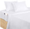 Utopia Bedding Juego de Sabanas 4 Piezas 150x200 - Microfibra De Poliéster, Sábana Bajera con Bolsillos de Almacenamiento, Sábana Plana Y 2 Fundas De Almohada Bordadas (Cama 150, Blanco)