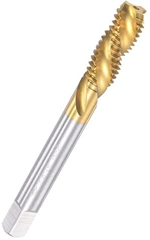 TA-VIGOR Maschio filettato a spirale – 3/8-16 UNC 3 flauti filettato rubinetti a vite H2 Tolleranza, HSS titanio placcato filo fresatura rubinetto