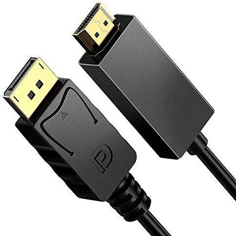 VMOJO 1.8m DisplayPort to HDMI Cable, High Speed incl. Audio Transmission | Full HD 1080p | Compatible with Apple/PC/Desktop/Laptop