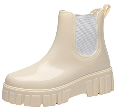 Rumity Gummistiefel Damen Halbhoch Wasserdicht Gummistiefeletten Regenstiefel Kurzschaft Boots Outdoor Gartenschuhe Anti-Rutsch Schuhe FüR Wattwanderung Damen Stiefel Schwarz