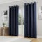 Enhanced Living Nightfall Eyelet Blackout Curtains - Thermal Navy Blue Curtains for Bedroom - 66x54 inch (168x137 cm) - 230gsm, Supersoft, Energy Saving & Noise Reducing - 2 x Curtain Panels