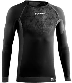 Lurbel Win Long Sleeves, Camiseta térmica, Ropa térmica, Camiseta de Invierno, Camiseta de Manga Larga, Camiseta Anti-Olor. Unisex. (S- pequeña, Negro)
