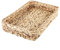 Jacinto de agua tejida bandeja rectangular de mimbre trenzado a mano para café/desayuno/postre/fruta/pan (color original, tuba)