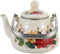 PRETYZOOM Aus Emaille Kaffeekessel Aus Porzellan Pfeifende Teekessel Mit Blumenmuster Japanischer Emaille-wasserkocher Vintage Teekessel Mit Deckel Aus Keramik