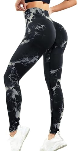 Lishang Sport Leggings Damen High Waist Blickdicht Scrunch Butt Leggings Push Up Booty Sporthose Seamless für Gym Yoga Fitness Sportleggings