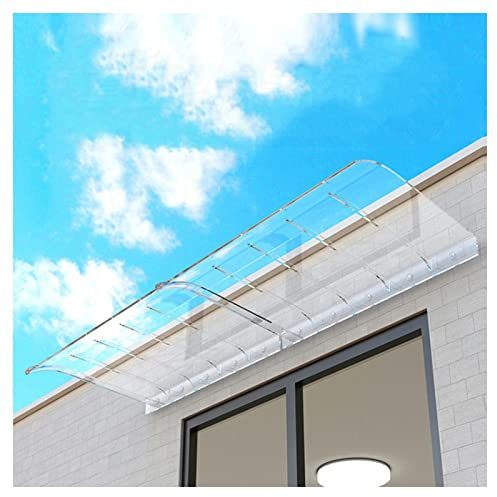 Transparente Markise, UV-Schutz, Polycarbonat-Abdeckung, Terrassen-/Veranda-Schattenschutz, unsichtbare Markise für Tür und Fenster, stoßfest, für Tür und Fenster (Größe: 50 x 80 cm/19,6 x 3