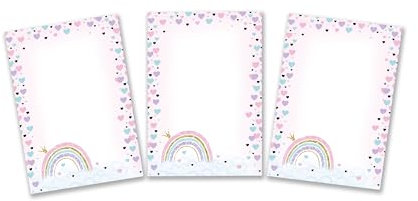 12 Mini-Notizblöcke Regenbogen Mitgebsel für Mädchen Kindergeburtstag Gastgeschenke Mädchengeburtstag / A7-Format