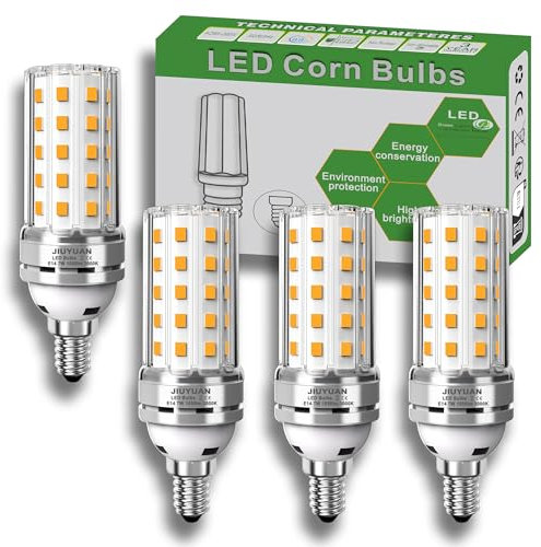 JIUYUAN E14 LED Mais Glühbirne 7W 3000K Warmweiss Licht energiesparende Lampen mit langer Nutzlebensdauer entspricht 80W Glühbirne, 1050LM LED Maiskolben E14, nicht Dimmbar, 4er Pack