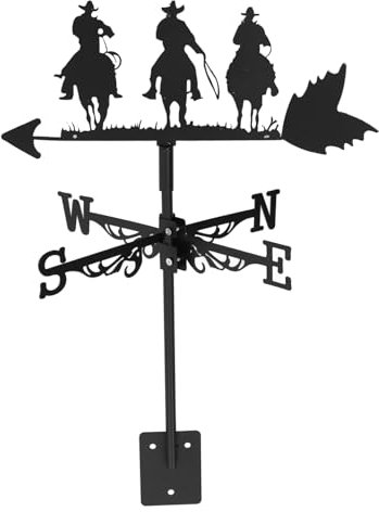 SUPVOX Girouette en Métal De Cheval 3D Girouette De Toit De Cheval Au Galop Noir Indicateur De Direction du Vent Outil De Mesure du Vent pour La Décoration De Toit De Patio De Jardin