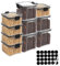 10PCS Food Storage Containers with Lids, Airtight Organization Canisters, 700ml & 460ml Transparent Square Spice Jars with 24pcs PVC Sticker, Stackable Container for Spice, Salt, Sugar, Seeds, Nuts