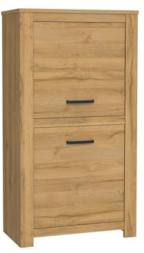 möbelando Highboard >Havanna< 2 Türen, in Alteiche Dekor - 77x143,7x42,2cm (BxHxT)